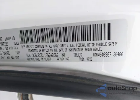 2015 Ram 2500 Tradesman из США, поврежденный, VIN 3C6UR5CL1FG646962